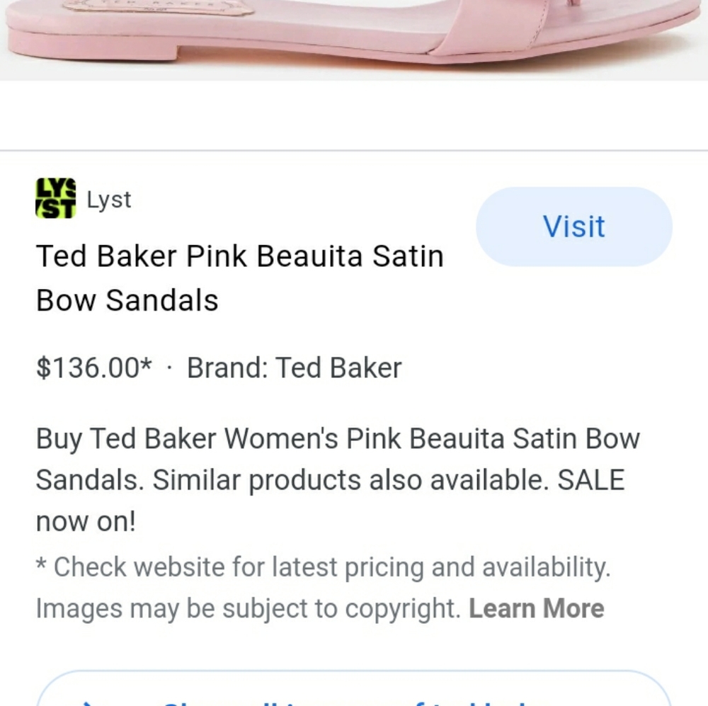 Ted baker pink satin bow slipper - Picture 8 of 8